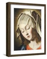 Virgin's Face, Detail from Virgin in Prayer-Giovanni Battista Salvi da Sassoferrato-Framed Giclee Print