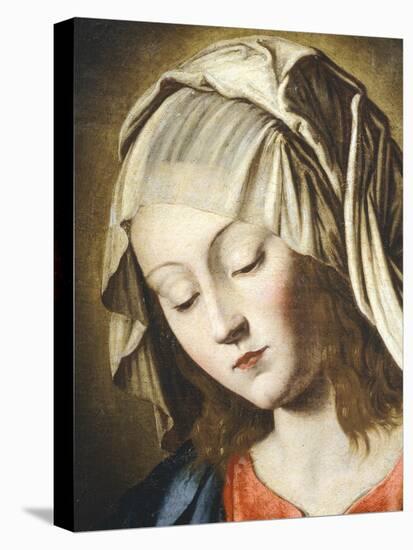 Virgin's Face, Detail from Virgin in Prayer-Giovanni Battista Salvi da Sassoferrato-Stretched Canvas