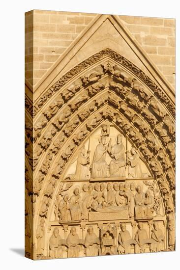 Virgin's Gate tympanum, Notre Dame cathedral west wing, France-Godong-Stretched Canvas