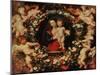 Virgin with a Garland of Flowers, circa 1618-20-Peter Paul Rubens-Mounted Giclee Print