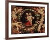 Virgin with a Garland of Flowers, circa 1618-20-Peter Paul Rubens-Framed Giclee Print