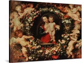 Virgin with a Garland of Flowers, circa 1618-20-Peter Paul Rubens-Stretched Canvas