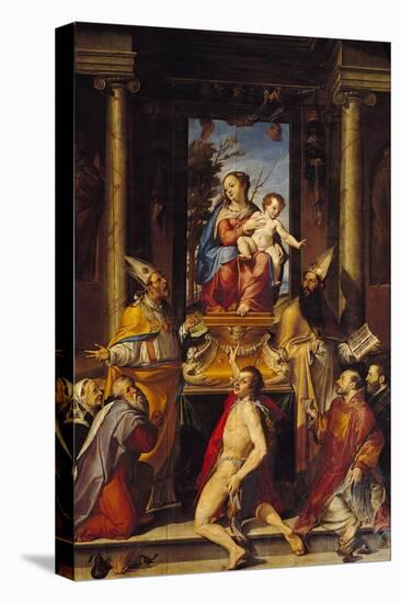 Virgin with Child on a Throne and Saints-Bartolomeo Passarotti-Stretched Canvas