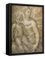 Virgin with the Child on Her Lap-Parmigianino-Framed Stretched Canvas