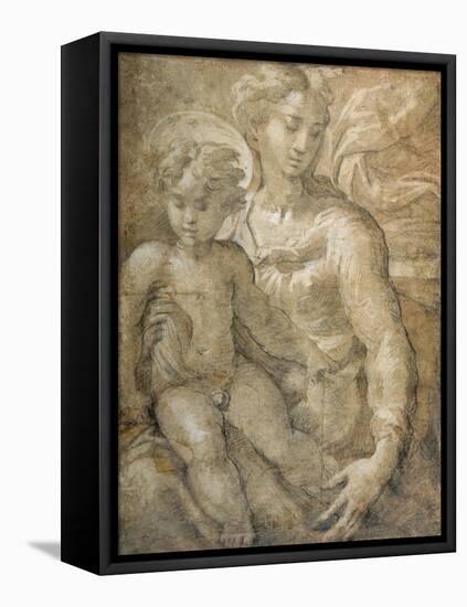 Virgin with the Child on Her Lap-Parmigianino-Framed Stretched Canvas