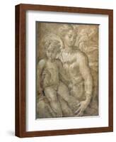 Virgin with the Child on Her Lap-Parmigianino-Framed Giclee Print