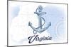 Virginia - Anchor - Blue - Coastal Icon-Lantern Press-Mounted Premium Giclee Print