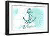 Virginia - Anchor - Teal - Coastal Icon-Lantern Press-Framed Art Print