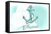 Virginia - Anchor - Teal - Coastal Icon-Lantern Press-Framed Stretched Canvas