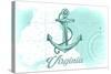 Virginia - Anchor - Teal - Coastal Icon-Lantern Press-Stretched Canvas