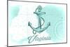 Virginia - Anchor - Teal - Coastal Icon-Lantern Press-Mounted Premium Giclee Print