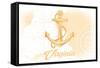 Virginia - Anchor - Yellow - Coastal Icon-Lantern Press-Framed Stretched Canvas