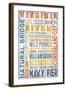 Virginia - Barnwood Typography-Lantern Press-Framed Art Print