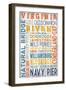 Virginia - Barnwood Typography-Lantern Press-Framed Art Print