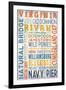 Virginia - Barnwood Typography-Lantern Press-Framed Art Print