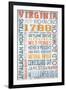 Virginia - Barnwood Typography-Lantern Press-Framed Art Print