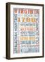 Virginia - Barnwood Typography-Lantern Press-Framed Art Print