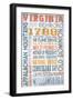 Virginia - Barnwood Typography-Lantern Press-Framed Art Print