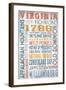 Virginia - Barnwood Typography-Lantern Press-Framed Art Print