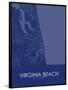 Virginia Beach, United States of America Blue Map-null-Framed Poster