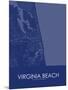 Virginia Beach, United States of America Blue Map-null-Mounted Poster