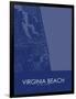 Virginia Beach, United States of America Blue Map-null-Framed Poster