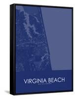 Virginia Beach, United States of America Blue Map-null-Framed Stretched Canvas