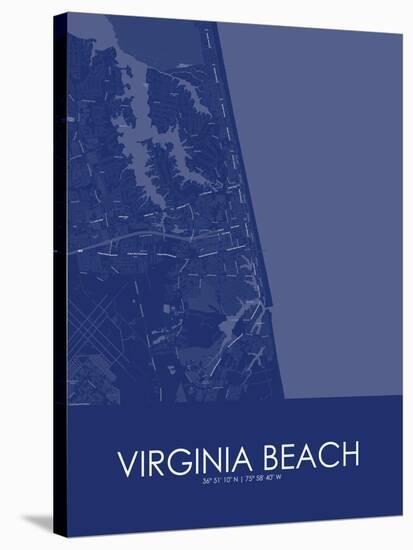 Virginia Beach, United States of America Blue Map-null-Stretched Canvas