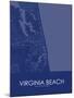 Virginia Beach, United States of America Blue Map-null-Mounted Poster