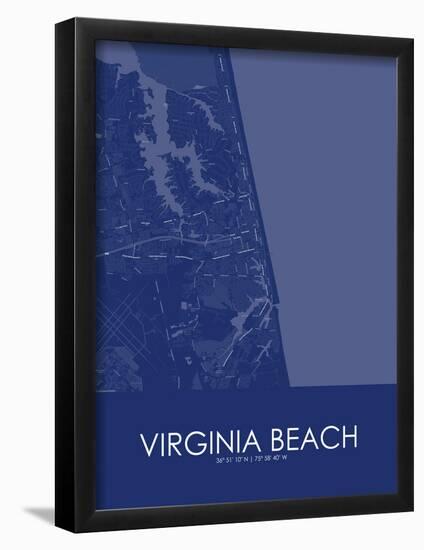 Virginia Beach, United States of America Blue Map-null-Framed Poster