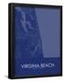 Virginia Beach, United States of America Blue Map-null-Framed Poster