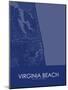 Virginia Beach, United States of America Blue Map-null-Mounted Poster