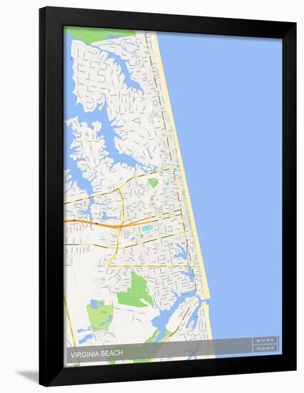 Virginia Beach, United States of America Map-null-Framed Poster