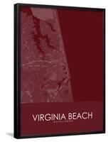 Virginia Beach, United States of America Red Map-null-Framed Poster