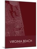 Virginia Beach, United States of America Red Map-null-Mounted Poster