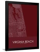 Virginia Beach, United States of America Red Map-null-Framed Poster