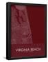 Virginia Beach, United States of America Red Map-null-Framed Poster