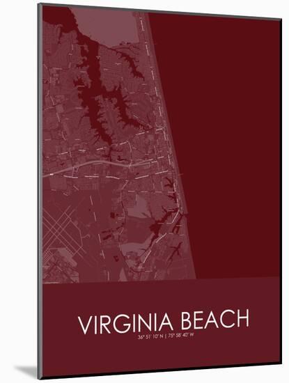 Virginia Beach, United States of America Red Map-null-Mounted Poster