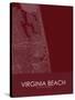 Virginia Beach, United States of America Red Map-null-Stretched Canvas