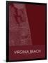 Virginia Beach, United States of America Red Map-null-Framed Poster