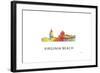 Virginia Beach Vi?ginia Skyline-Marlene Watson-Framed Giclee Print