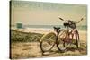 Virginia Beach, Virginia - Bicycles and Beach Scene-Lantern Press-Stretched Canvas