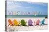 Virginia Beach, Virginia - Colorful Chairs-Lantern Press-Stretched Canvas