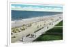 Virginia Beach, Virginia, Edgewater Hotel View of the Boardwalk and Beach Front-Lantern Press-Framed Art Print