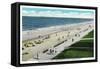 Virginia Beach, Virginia, Edgewater Hotel View of the Boardwalk and Beach Front-Lantern Press-Framed Stretched Canvas