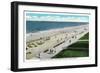 Virginia Beach, Virginia, Edgewater Hotel View of the Boardwalk and Beach Front-Lantern Press-Framed Art Print