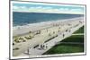 Virginia Beach, Virginia, Edgewater Hotel View of the Boardwalk and Beach Front-Lantern Press-Mounted Art Print