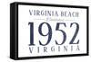 Virginia Beach, Virginia - Established Date (Blue)-Lantern Press-Framed Stretched Canvas