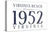 Virginia Beach, Virginia - Established Date (Blue)-Lantern Press-Stretched Canvas