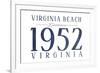 Virginia Beach, Virginia - Established Date (Blue)-Lantern Press-Framed Art Print